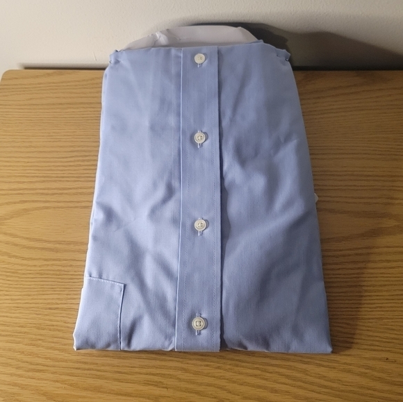 𝅺STAFFORD Men's Super Performance Blue Dress Shirt - Size (17) - NEW - Picture 6 of 6